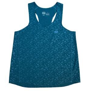 Janji REI Women’s AFO Singlet Raceback Ultralight Run Tank Teal Leopard Sz Large